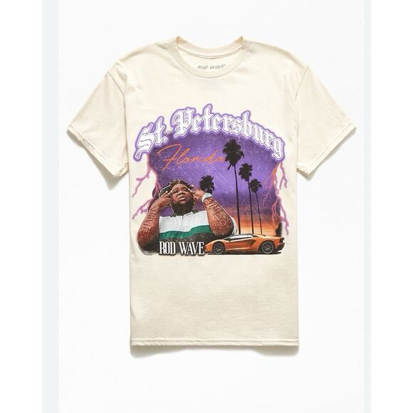 Rod Wave St. Petersburg T Shirt Cream With Graphic Size Small - Picture 1 of 8